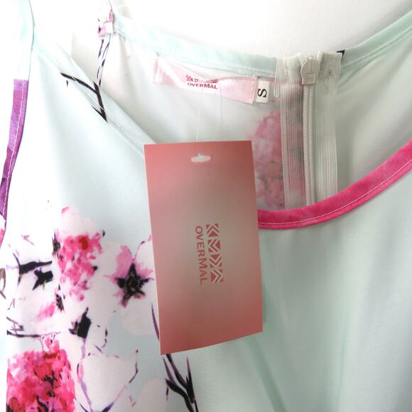 Shein Light Blue Floral Romper Pom Pom Fringe Small Coquette - Picture 4 of 7